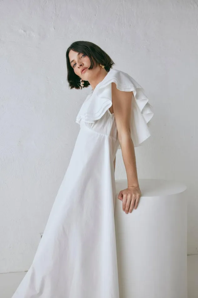 Women VRG GRL MidiMaxi Dresses Party Nights Frill Midi Dress White Women VRG GRL MidiMaxi Dresses Party Nights Frill Midi Dress White