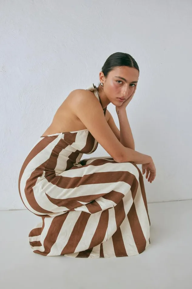 Women VRG GRL MidiMaxi Dresses Polly Linen Maxi Dress Stripe Women VRG GRL MidiMaxi Dresses Polly Linen Maxi Dress Stripe