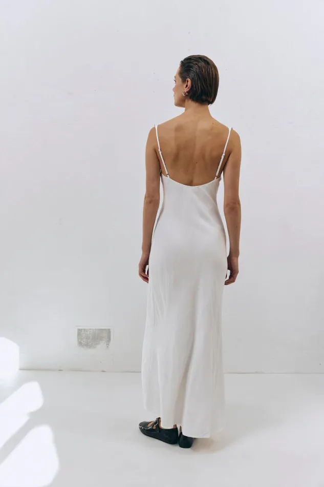 Women VRG GRL MidiMaxi Dresses Rosalia Bias Cut Midi Dress White Women VRG GRL MidiMaxi Dresses Rosalia Bias Cut Midi Dress White