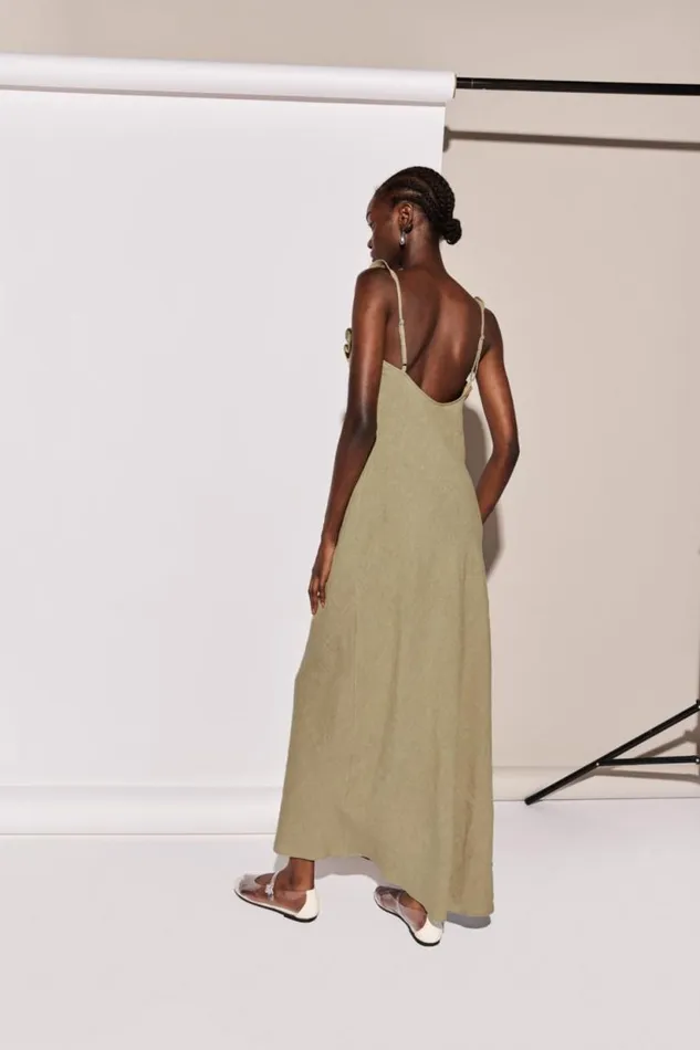 Women VRG GRL MidiMaxi Dresses Rosalia Linen Bias Cut Maxi Dress Olive Women VRG GRL MidiMaxi Dresses Rosalia Linen Bias Cut Maxi Dress Olive