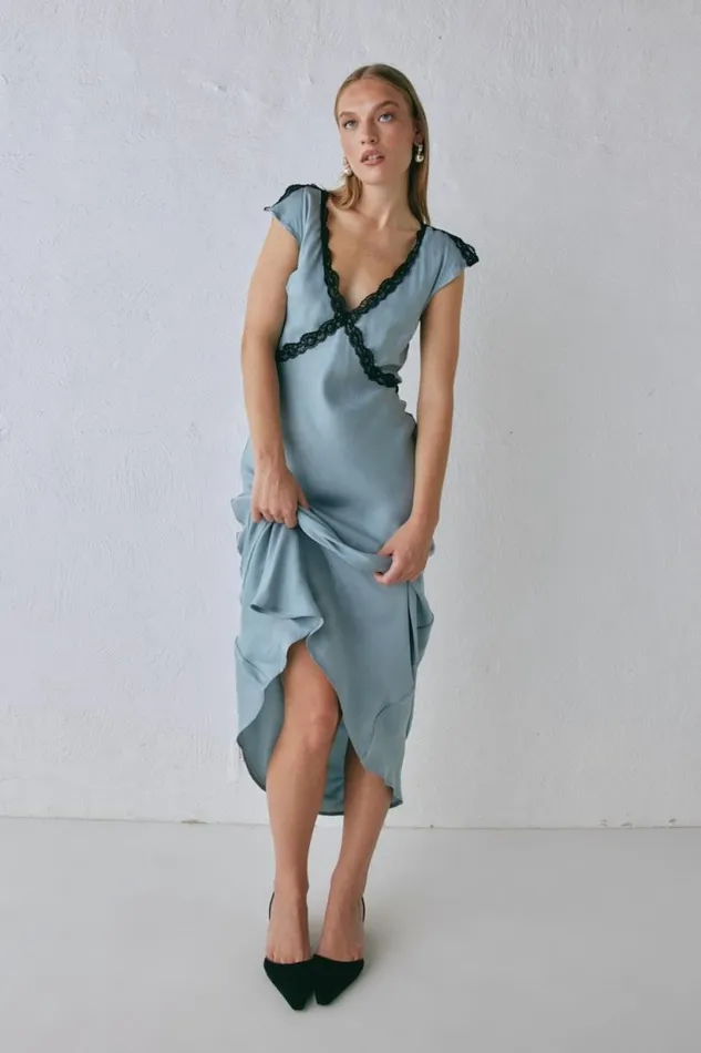Women VRG GRL MidiMaxi Dresses The Ivy Bias Cut Maxi Dress Steel