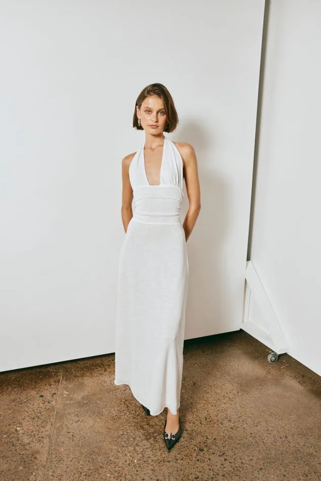Women VRG GRL MidiMaxi Dresses When In Italy Halter Midi Dress White