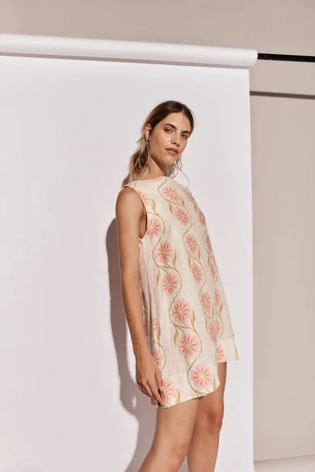 Women VRG GRL Mini Dresses Aftersun Linen Mini Dress Bloom Women VRG GRL Mini Dresses Aftersun Linen Mini Dress Bloom