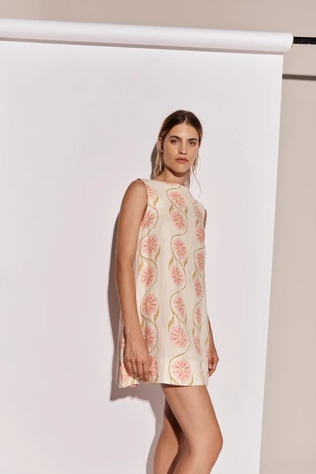 Women VRG GRL Mini Dresses Aftersun Linen Mini Dress Bloom Women VRG GRL Mini Dresses Aftersun Linen Mini Dress Bloom