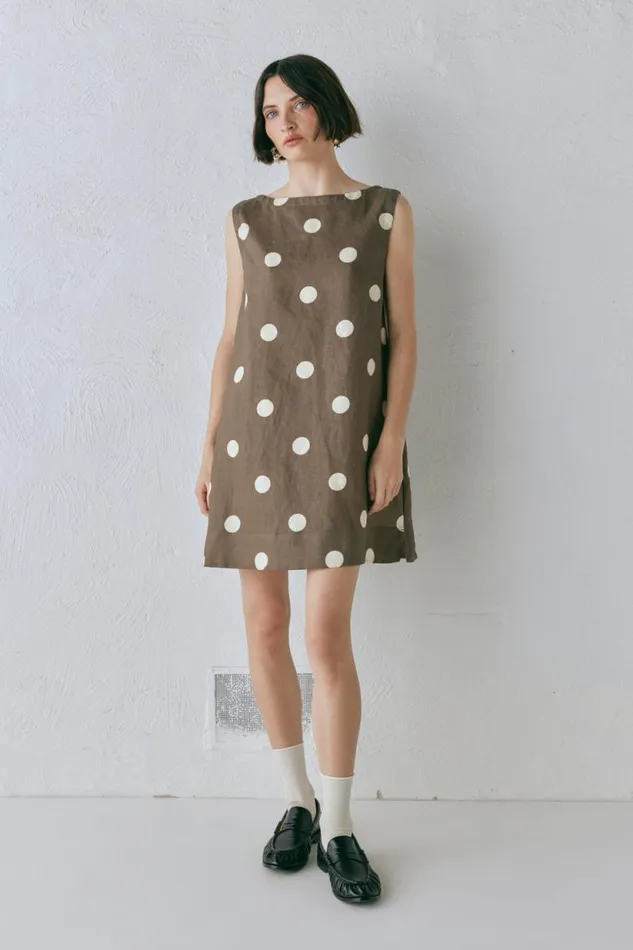 Women VRG GRL Mini Dresses Aftersun Linen Mini Dress Spot