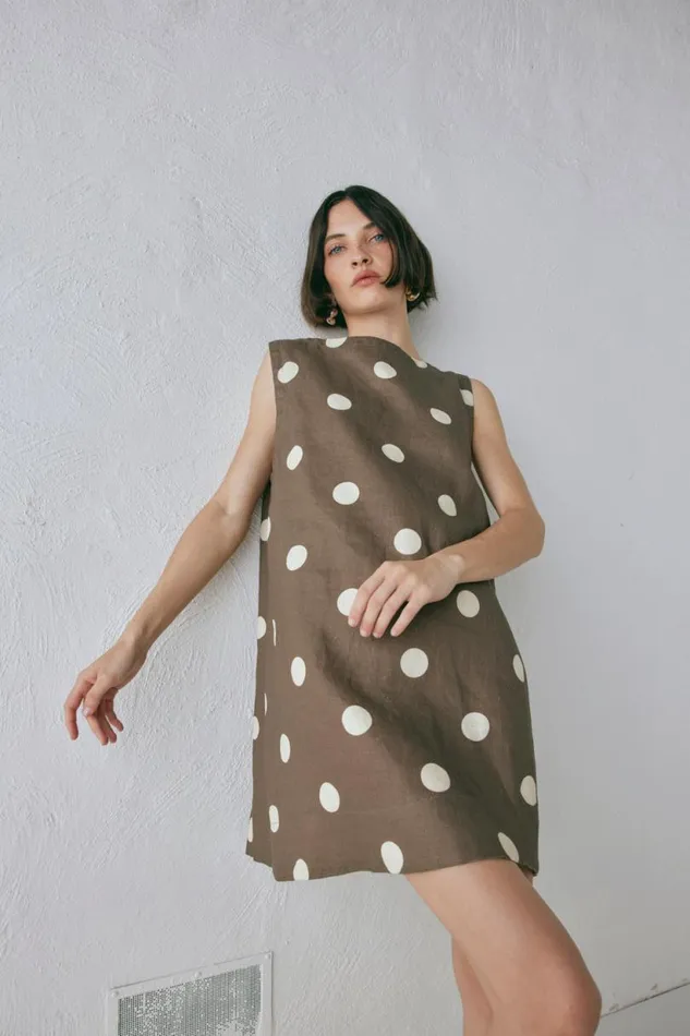 Women VRG GRL Mini Dresses Aftersun Linen Mini Dress Spot