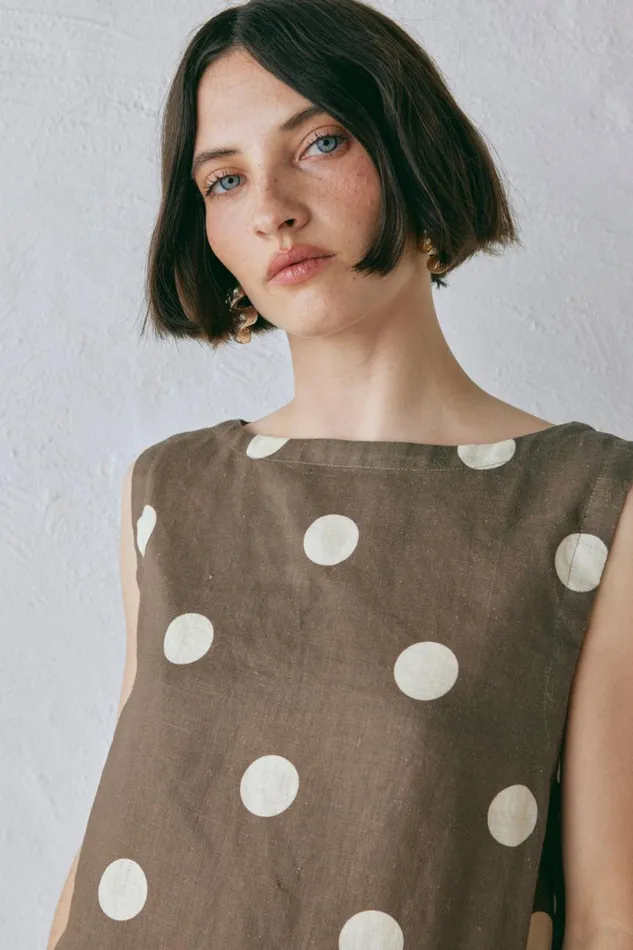 Women VRG GRL Mini Dresses Aftersun Linen Mini Dress Spot