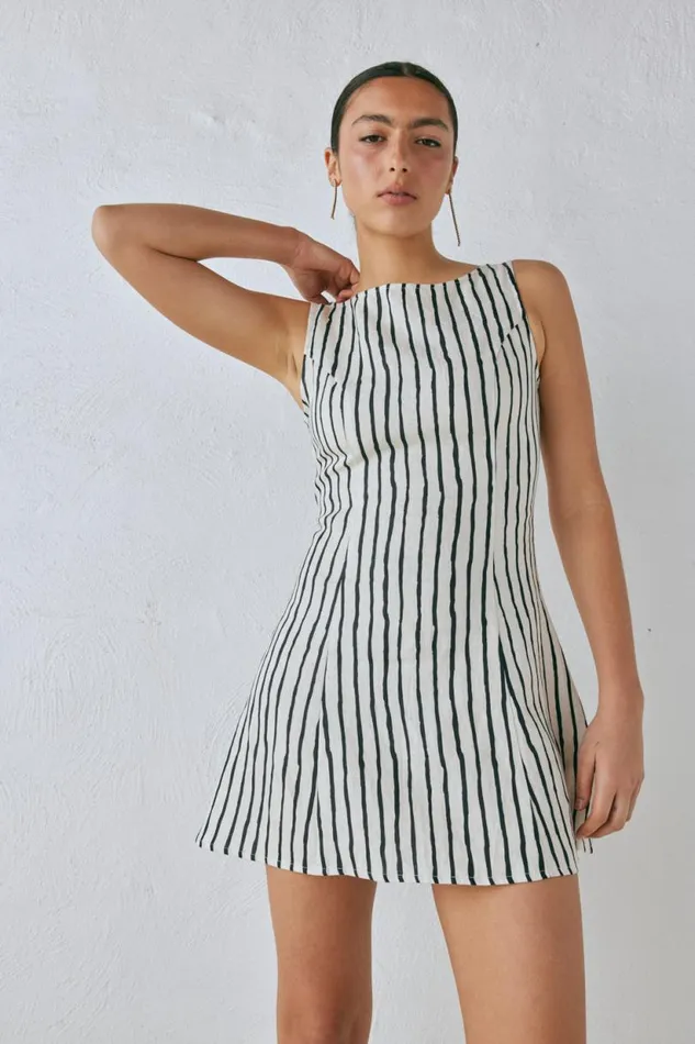 Women VRG GRL Mini Dresses Chloe Linen Mini Dress Black Women VRG GRL Mini Dresses Chloe Linen Mini Dress Black