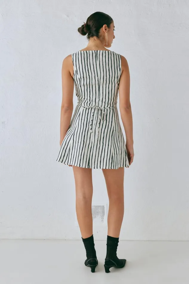 Women VRG GRL Mini Dresses Chloe Linen Mini Dress Black Women VRG GRL Mini Dresses Chloe Linen Mini Dress Black