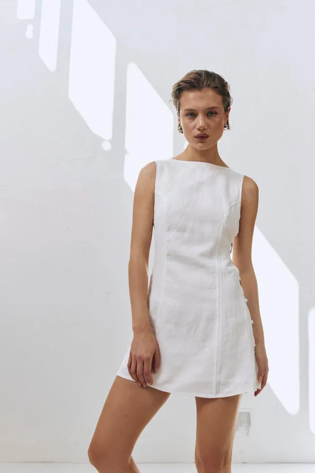 Women VRG GRL Mini Dresses Discoteca Mini Dress White Women VRG GRL Mini Dresses Discoteca Mini Dress White