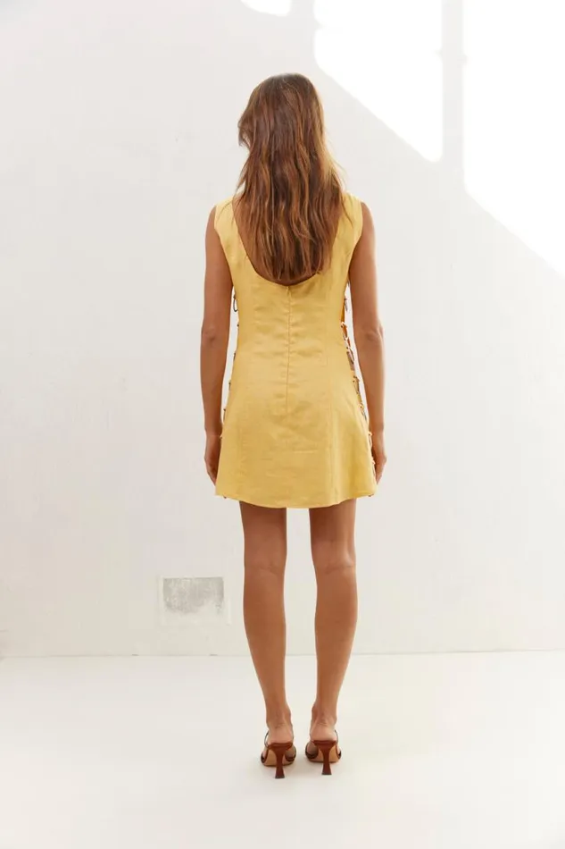 Women VRG GRL Mini Dresses Discoteca Mini Dress Yellow Women VRG GRL Mini Dresses Discoteca Mini Dress Yellow