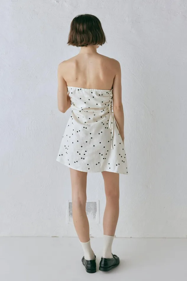 Women VRG GRL Mini Dresses Gaia Linen Mini Dress Dot Women VRG GRL Mini Dresses Gaia Linen Mini Dress Dot