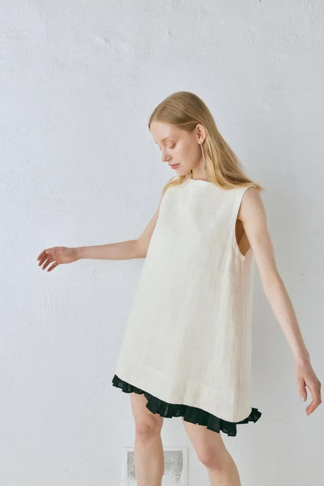 Women VRG GRL Mini Dresses Musa Linen Mini Dress Cream Women VRG GRL Mini Dresses Musa Linen Mini Dress Cream