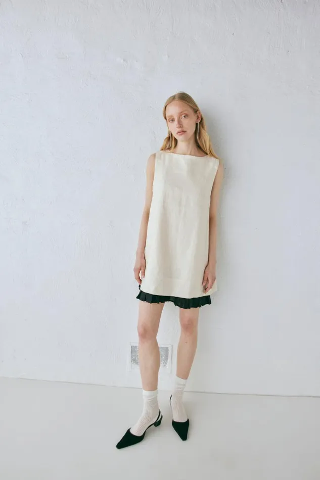 Women VRG GRL Mini Dresses Musa Linen Mini Dress Cream Women VRG GRL Mini Dresses Musa Linen Mini Dress Cream