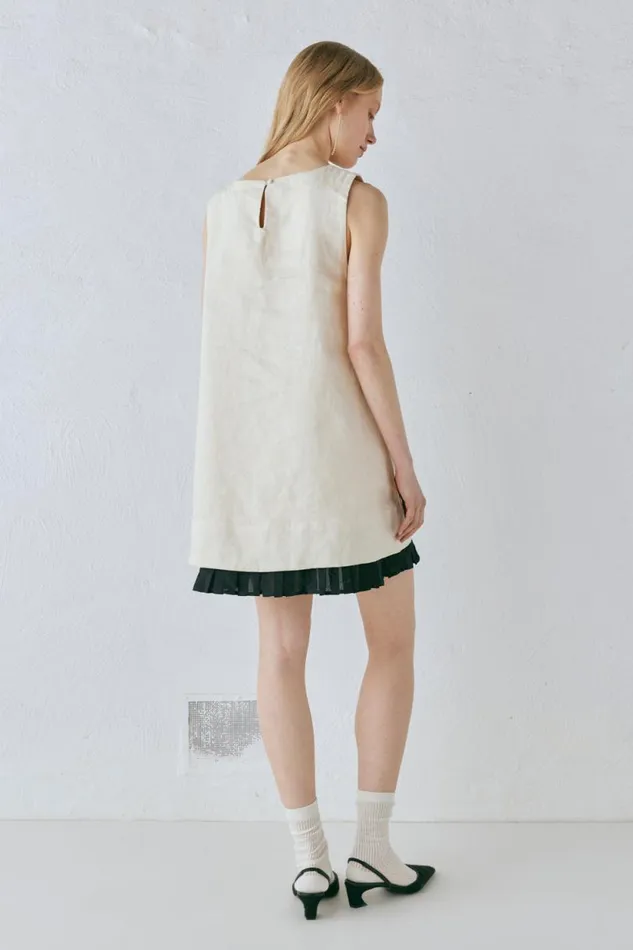 Women VRG GRL Mini Dresses Musa Linen Mini Dress Cream Women VRG GRL Mini Dresses Musa Linen Mini Dress Cream