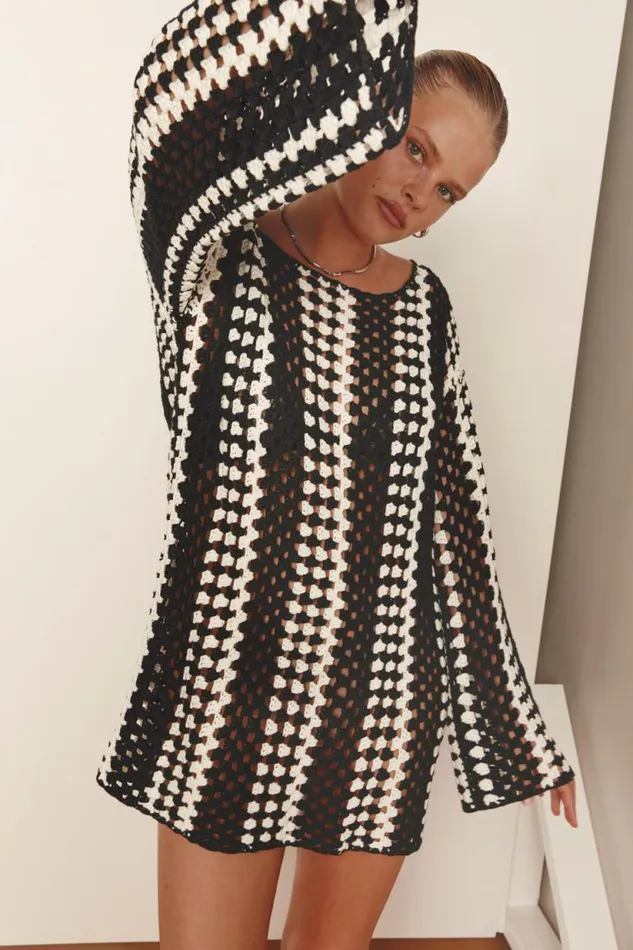 Women VRG GRL Mini Dresses Myra Crochet Mini Dress Black Women VRG GRL Mini Dresses Myra Crochet Mini Dress Black