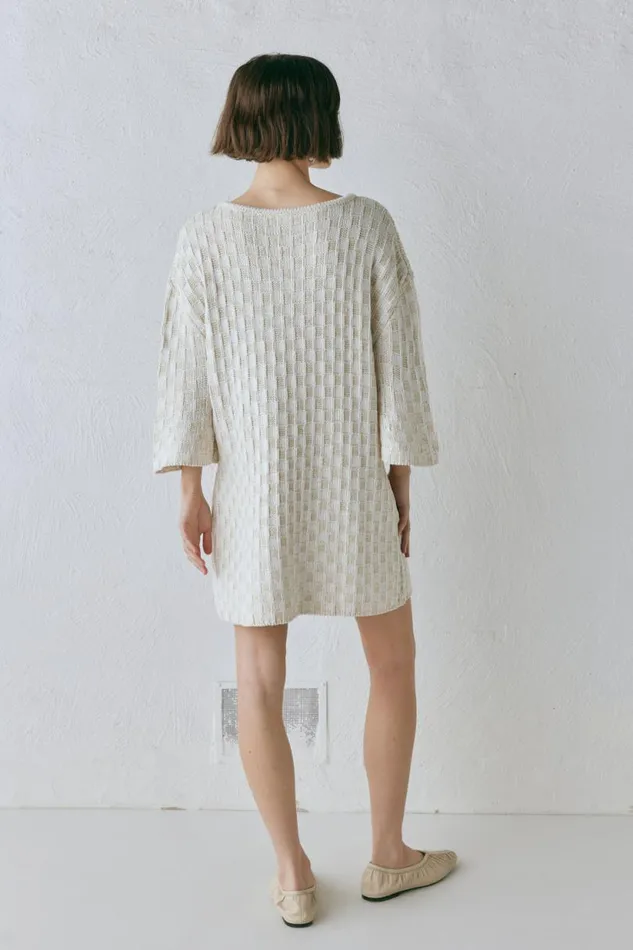 Women VRG GRL Mini Dresses Pia Knit Tunic Cream Women VRG GRL Mini Dresses Pia Knit Tunic Cream
