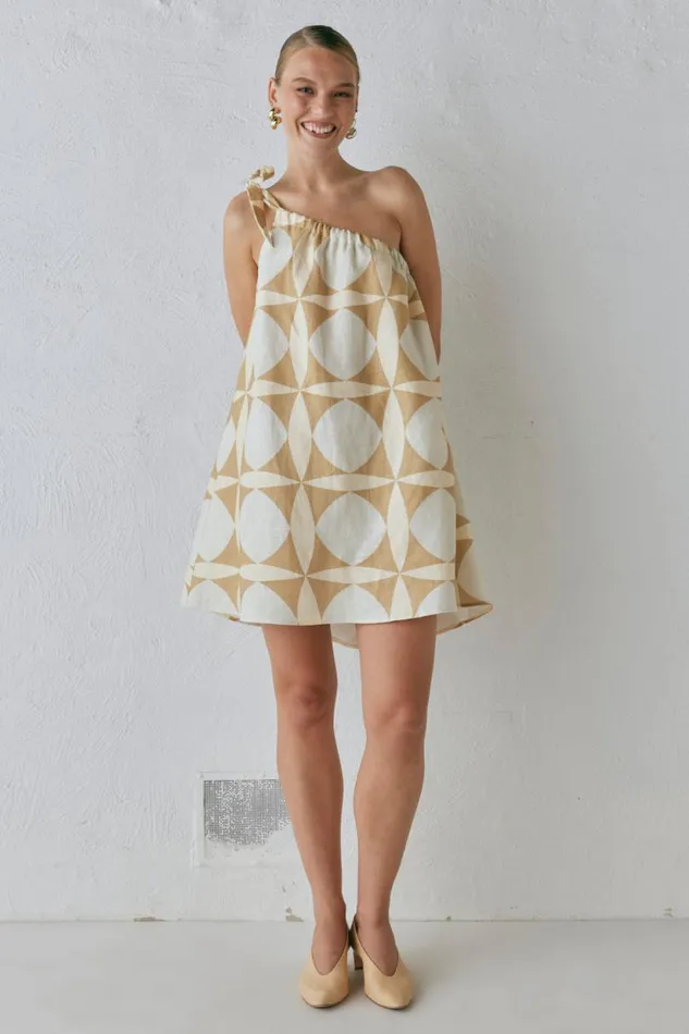Women VRG GRL Mini Dresses Slow Living Linen Mini Dress Scope
