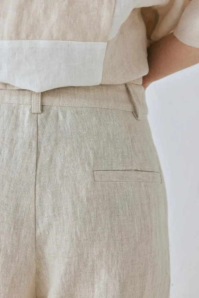 Women VRG GRL Pants Goldie Linen Pants Oatmeal Women VRG GRL Pants Goldie Linen Pants Oatmeal