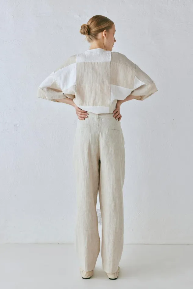 Women VRG GRL Pants Goldie Linen Pants Oatmeal Women VRG GRL Pants Goldie Linen Pants Oatmeal