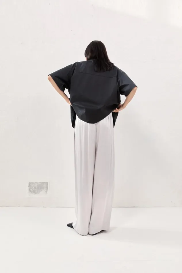 Women VRG GRL Pants Merci Satin Pants Silver Women VRG GRL Pants Merci Satin Pants Silver