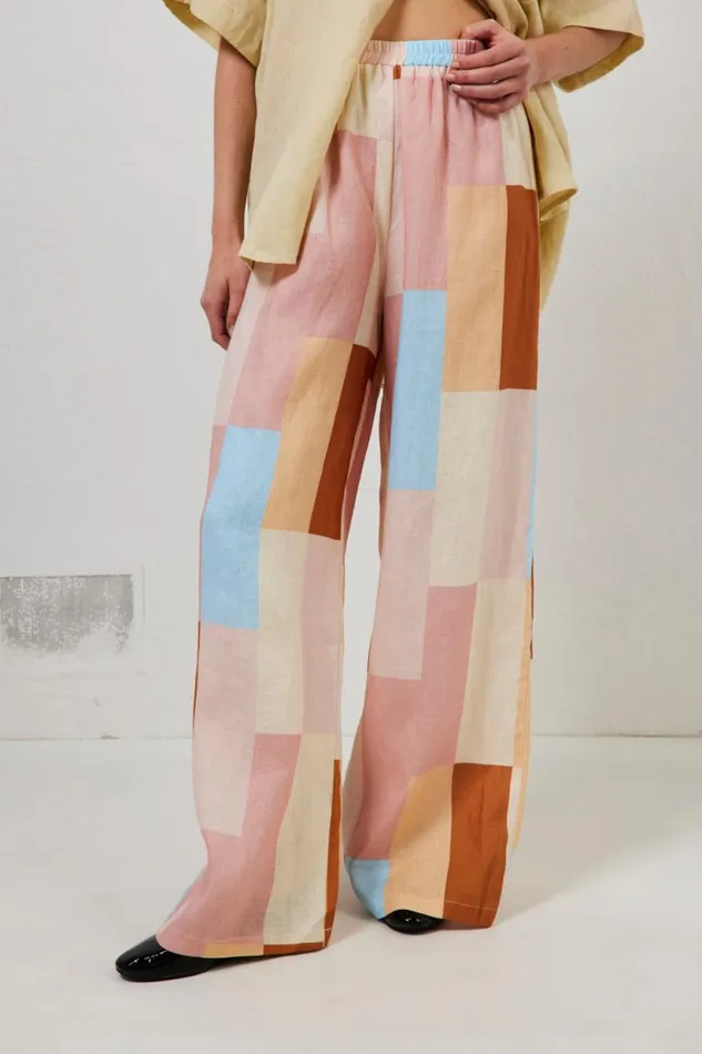 Women VRG GRL Pants Petra Linen Pants Patchwork Women VRG GRL Pants Petra Linen Pants Patchwork