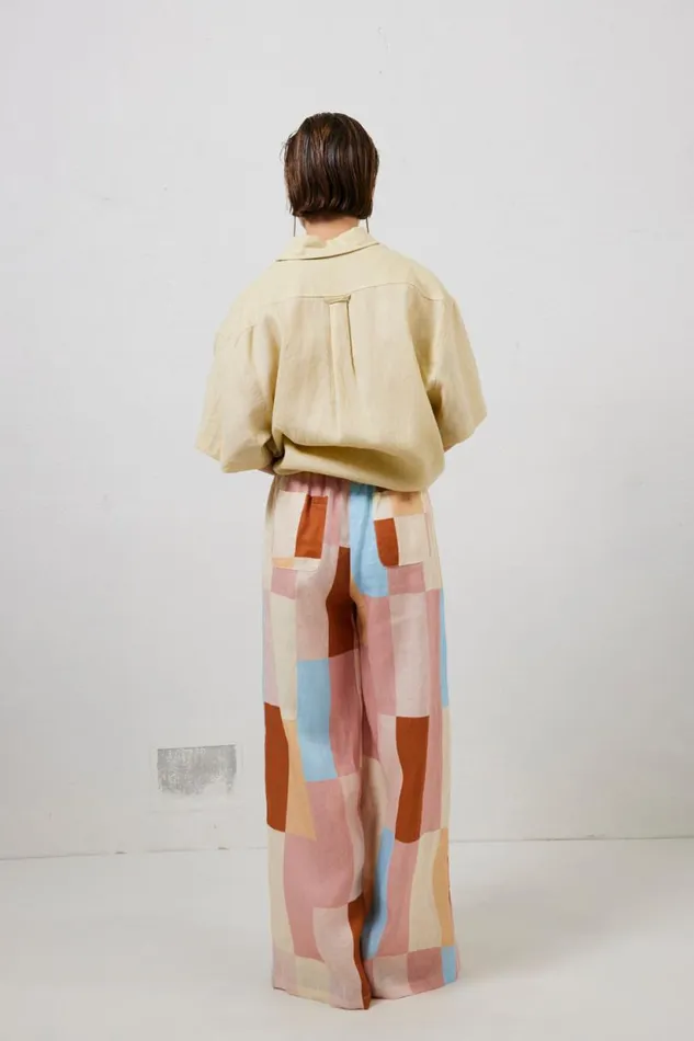 Women VRG GRL Pants Petra Linen Pants Patchwork Women VRG GRL Pants Petra Linen Pants Patchwork
