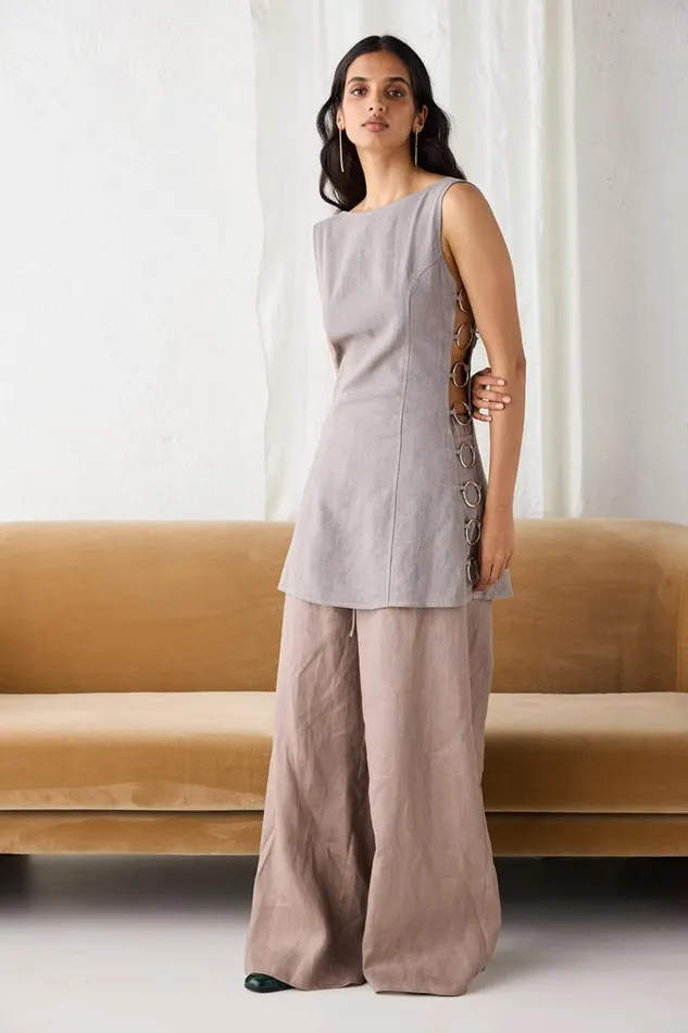 Women VRG GRL Pants Raya Linen Pants Mushroom Women VRG GRL Pants Raya Linen Pants Mushroom