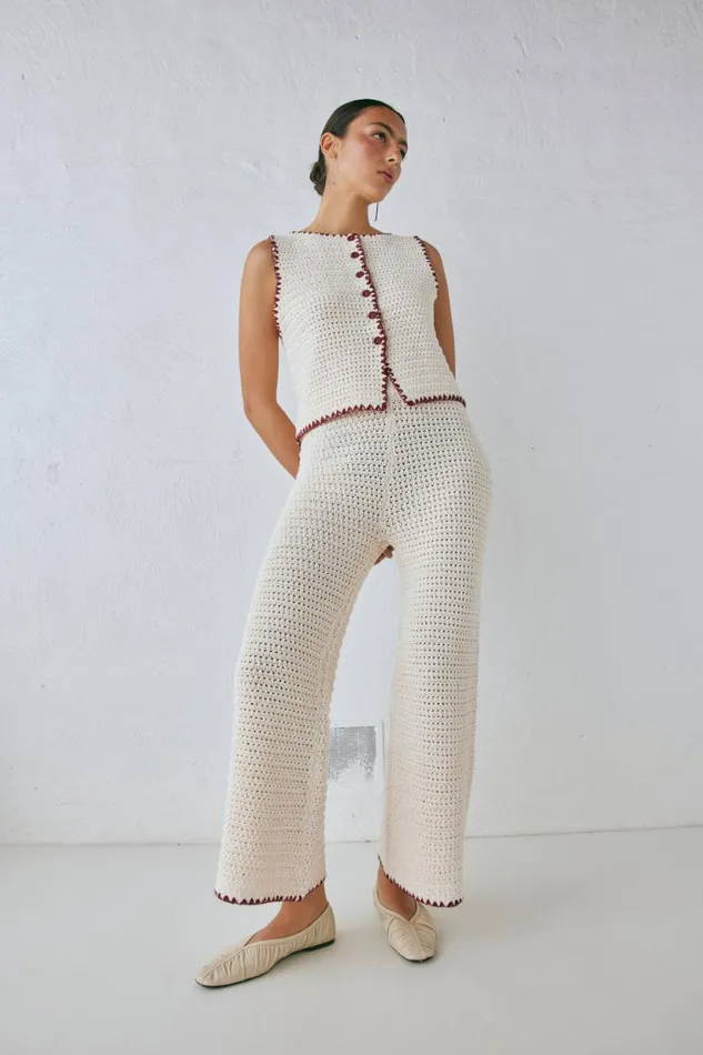 Women VRG GRL Pants Stella Knit Pants Cream Women VRG GRL Pants Stella Knit Pants Cream