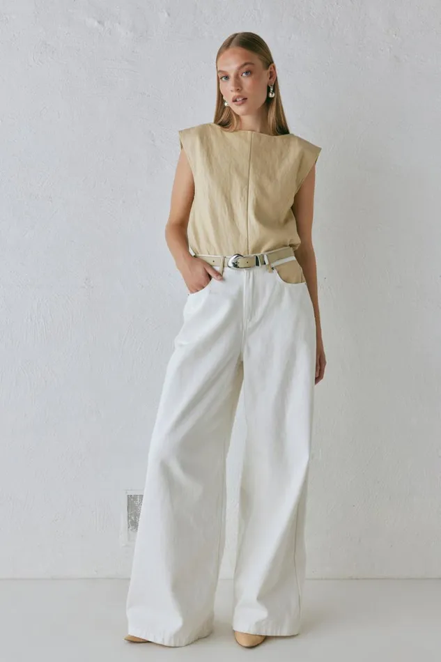 Women VRG GRL Pants Sutton Denim Jeans White