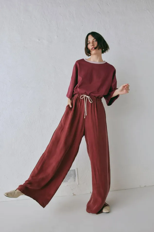 Women VRG GRL Sets Moonscapes Pants Wine