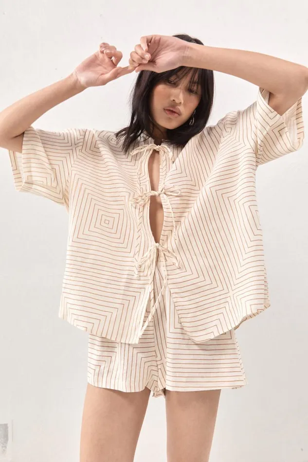 Women VRG GRL Sets Naomi Linen Smock Top Juno