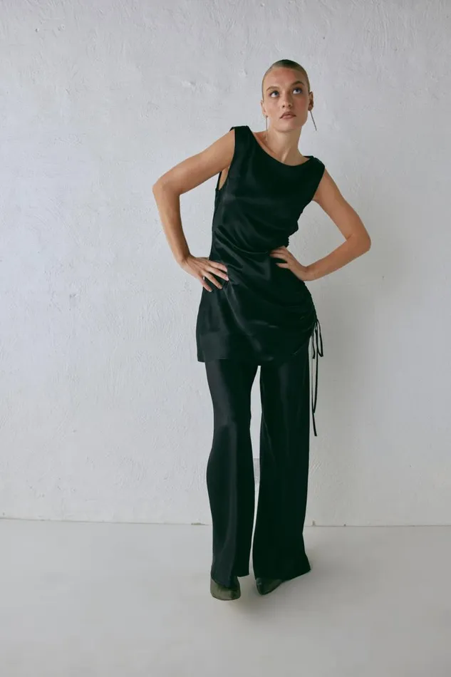 Women VRG GRL Sets Rae Satin Pants Black Women VRG GRL Sets Rae Satin Pants Black