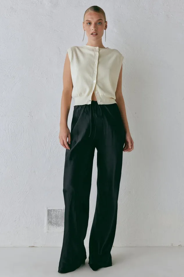 Women VRG GRL Sets Rae Satin Pants Black Women VRG GRL Sets Rae Satin Pants Black