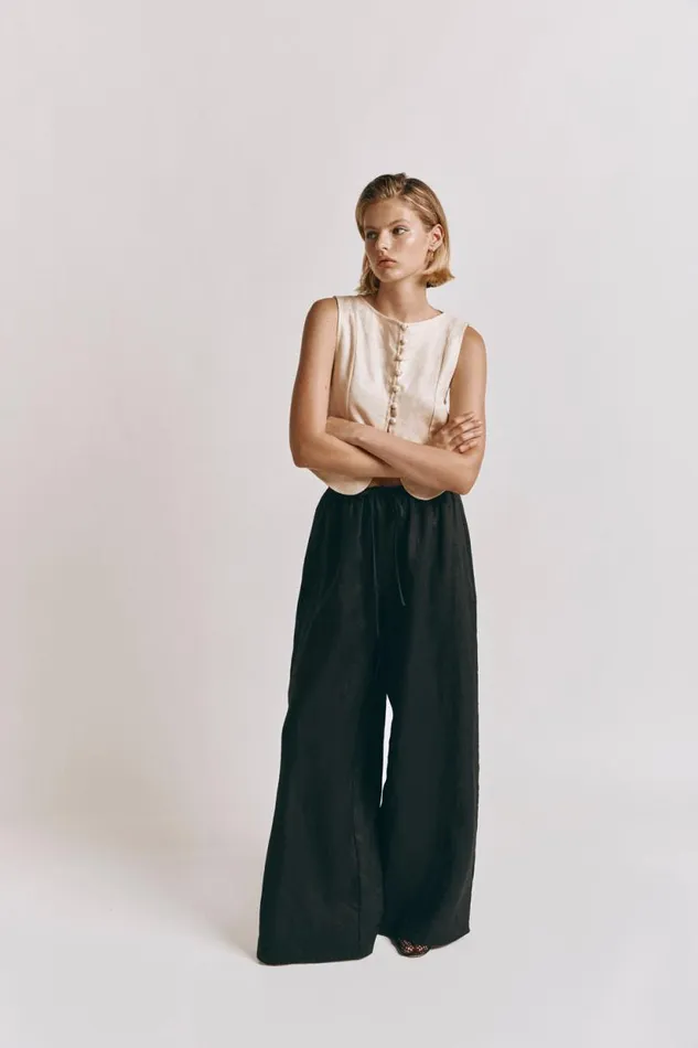 Women VRG GRL Sets Raya Linen Pants Black Women VRG GRL Sets Raya Linen Pants Black