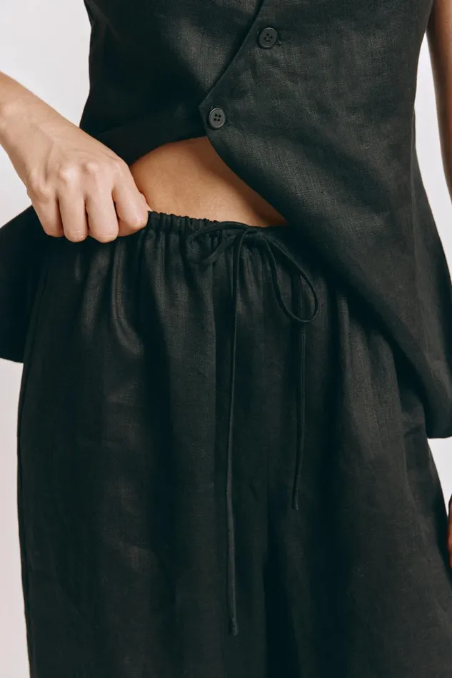 Women VRG GRL Sets Raya Linen Pants Black Women VRG GRL Sets Raya Linen Pants Black