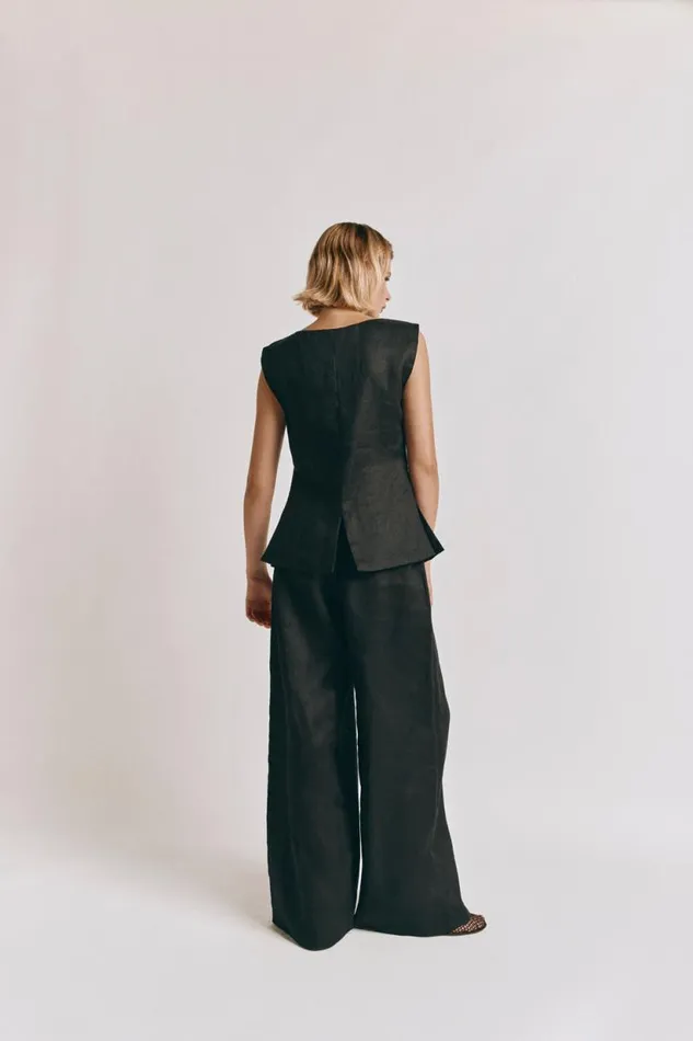 Women VRG GRL Sets Raya Linen Pants Black Women VRG GRL Sets Raya Linen Pants Black