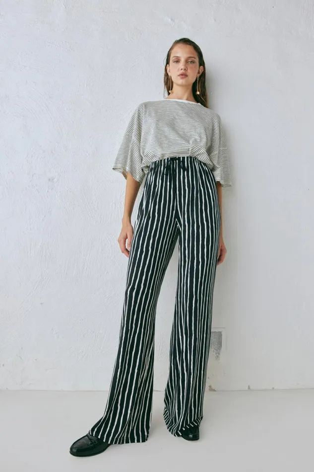 Women VRG GRL Sets Rieti Pants Black Stripe