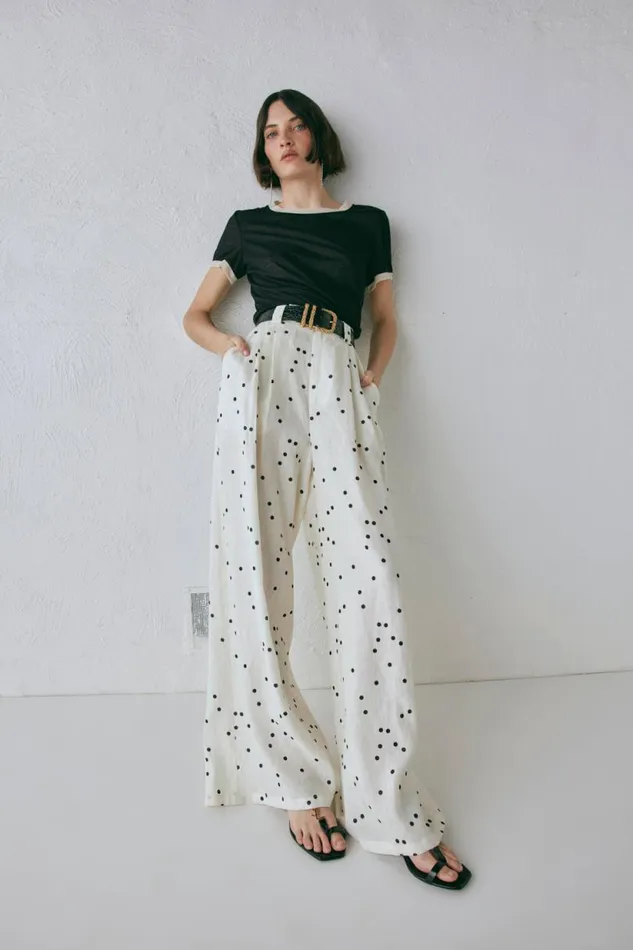 Women VRG GRL Sets Skye Linen Pants Dot