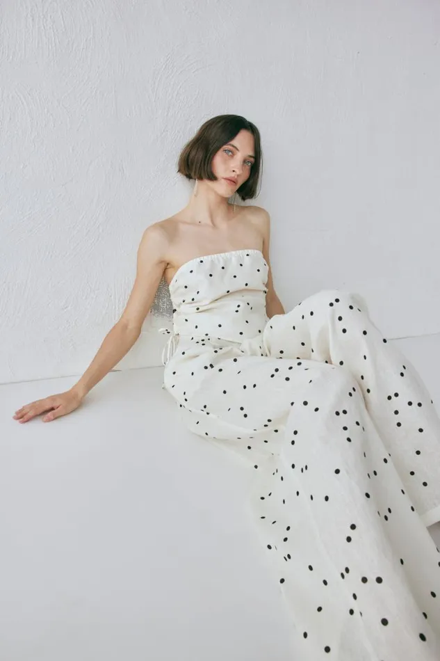 Women VRG GRL Sets Skye Linen Pants Dot Women VRG GRL Sets Skye Linen Pants Dot