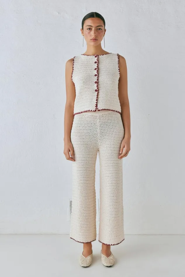Women VRG GRL Sets Stella Knit Pants Cream