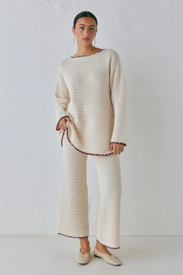 Women VRG GRL Sets Stella Knit Pants Cream Women VRG GRL Sets Stella Knit Pants Cream