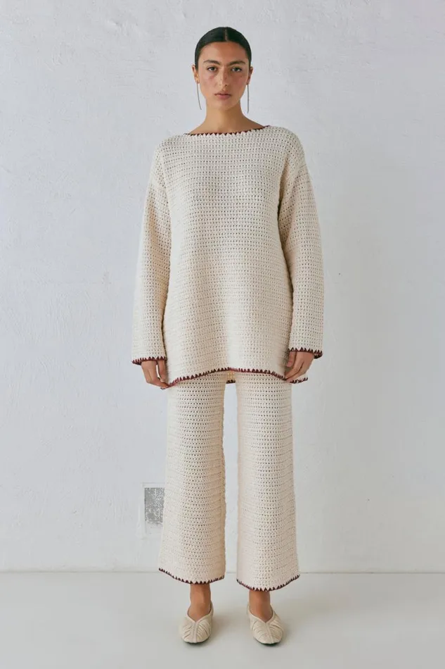Women VRG GRL Sets Stella Knit Pants Cream Women VRG GRL Sets Stella Knit Pants Cream