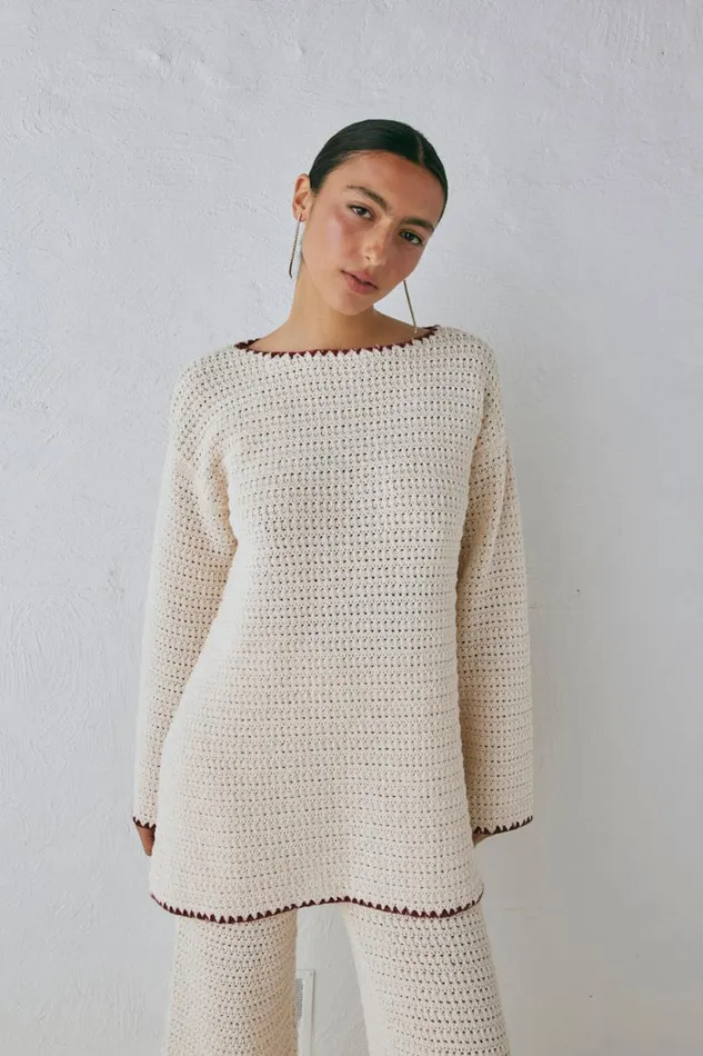 Women VRG GRL Sets Stella Knit Tunic Cream Women VRG GRL Sets Stella Knit Tunic Cream