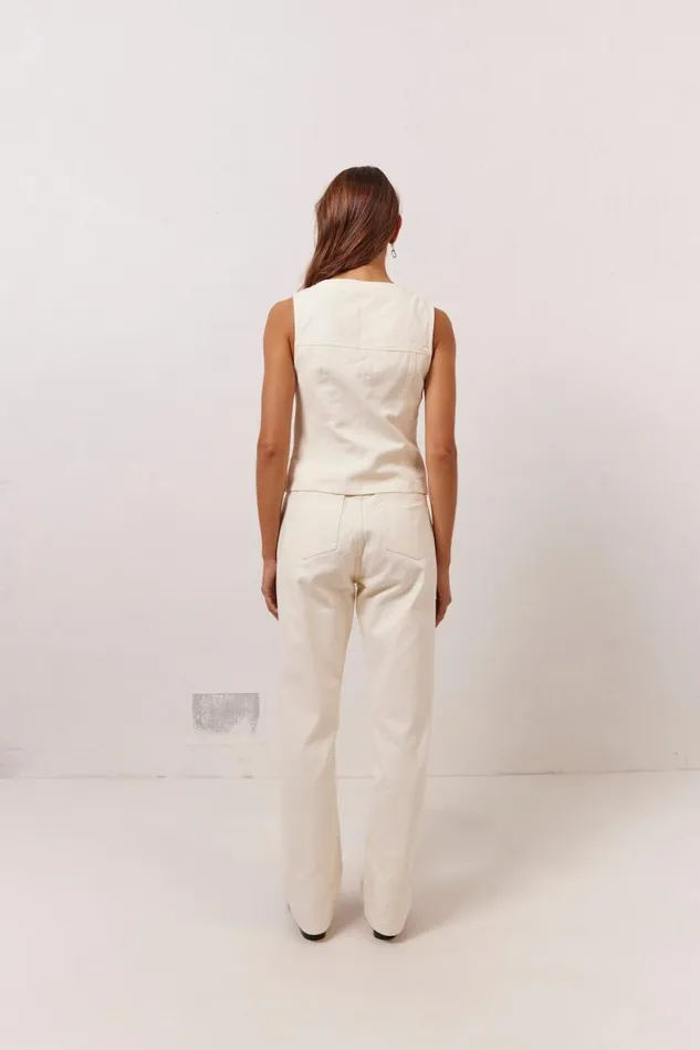 Women VRG GRL Sets Suki Denim Jeans Cream Women VRG GRL Sets Suki Denim Jeans Cream