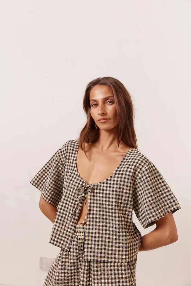 Women VRG GRL Sets The Sea and I Smock Top Black Women VRG GRL Sets The Sea and I Smock Top Black