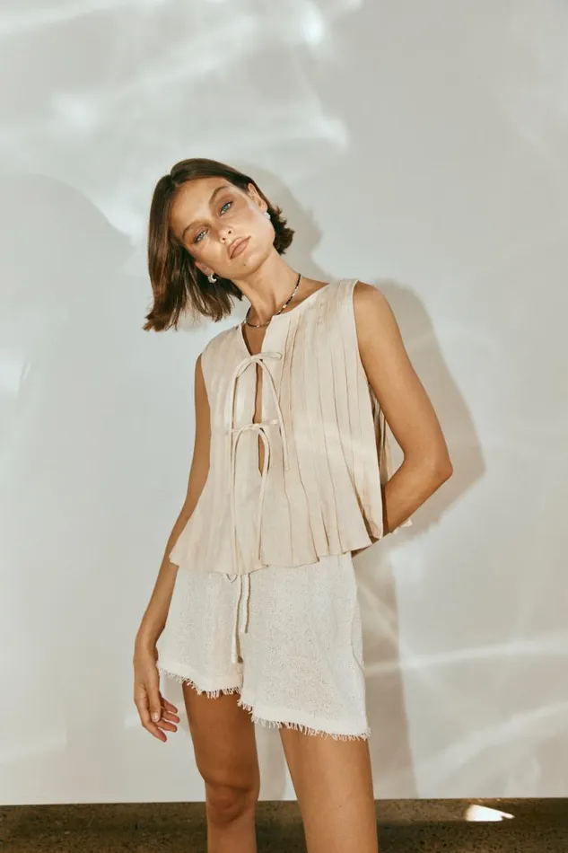 Women VRG GRL Sets Valeria Linen Top Oatmeal Women VRG GRL Sets Valeria Linen Top Oatmeal