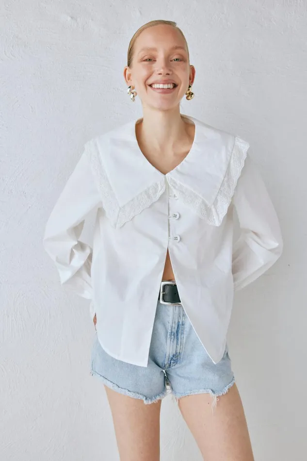 Women VRG GRL Shirts Mae Blouse White Women VRG GRL Shirts Mae Blouse White