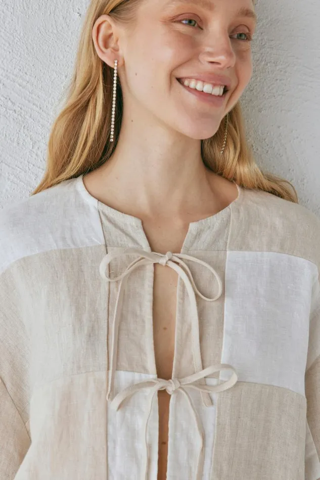 Women VRG GRL Shirts Naomi Linen Smock Top Natural Women VRG GRL Shirts Naomi Linen Smock Top Natural