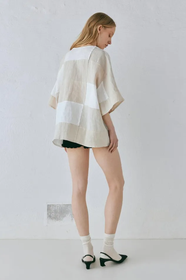 Women VRG GRL Shirts Naomi Linen Smock Top Natural Women VRG GRL Shirts Naomi Linen Smock Top Natural